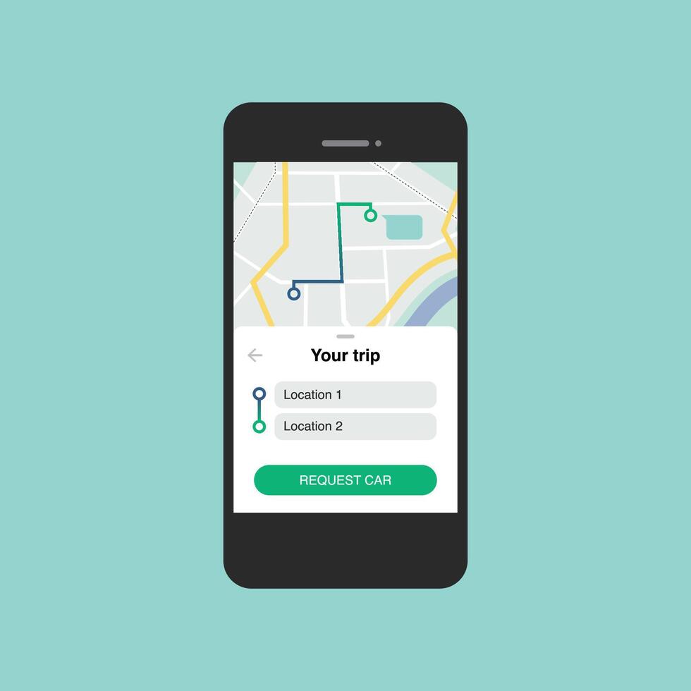 Car service application on smartphone vector
