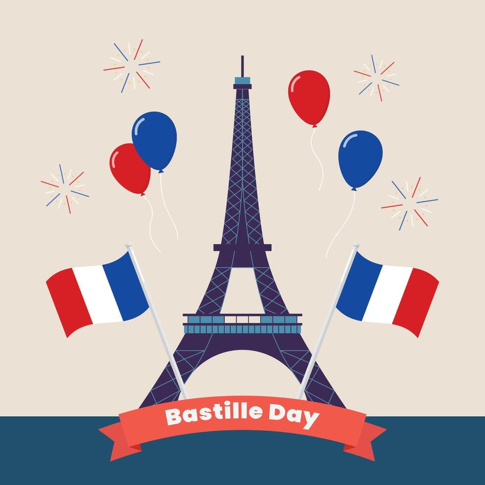Happy Bastille Day vector