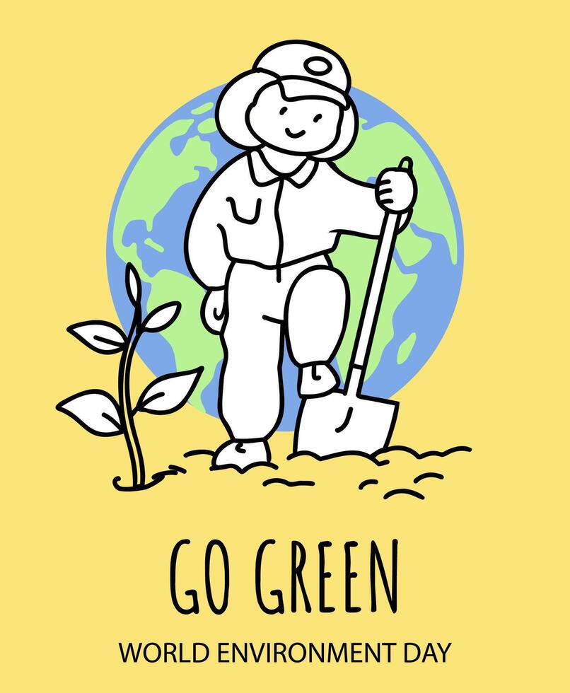 World Environment Day, Sustainability, Saving The Planet And Forestation Concept vector