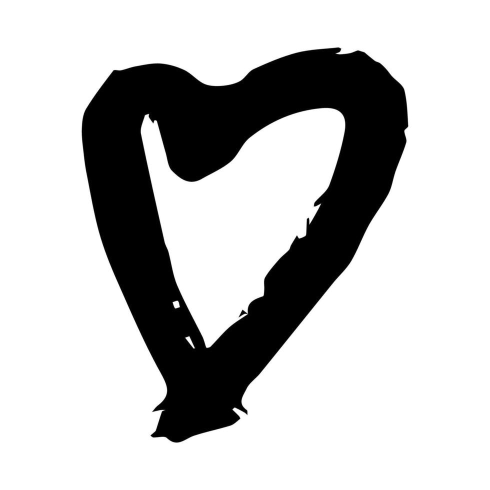 Simple hand drawn heart drawing illustration Scribble heart doodle Love clipart cute vector