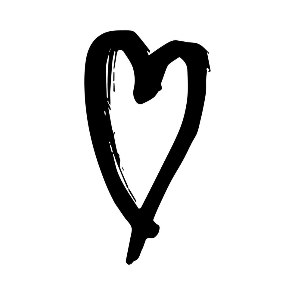 Simple hand drawn heart drawing illustration Scribble heart doodle Love clipart art vector