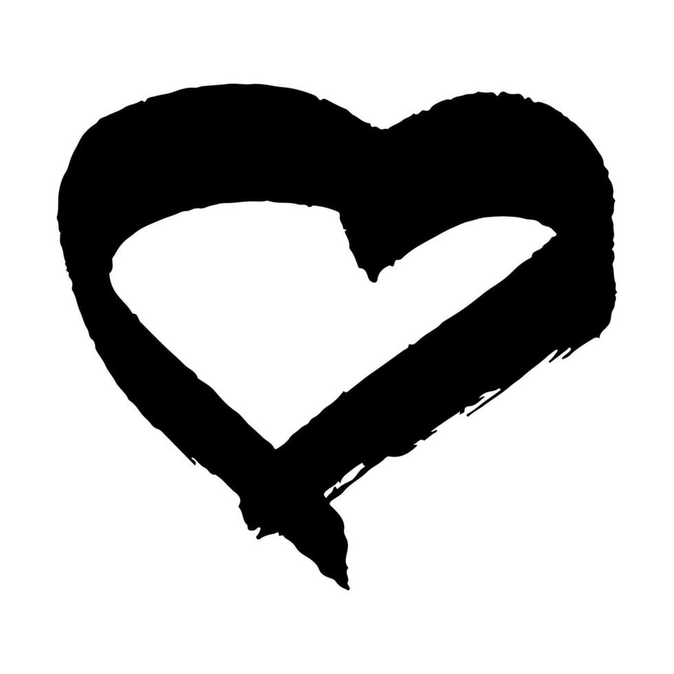Simple hand drawn heart drawing illustration Scribble heart doodle Love clipart symbol vector