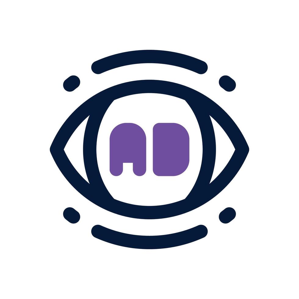 ads vision dual tone icon. Sleek and modern icon for websites and mobile apps. vector