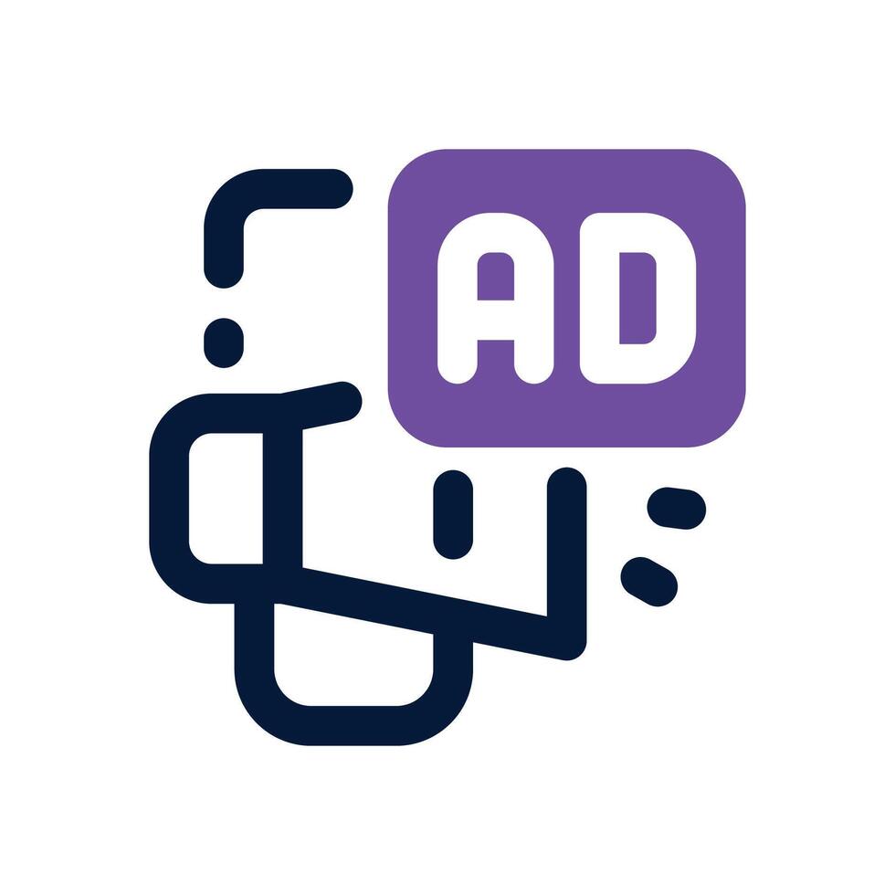 digital advertising dual tone icon. Sleek and modern icon for websites and mobile apps. vector