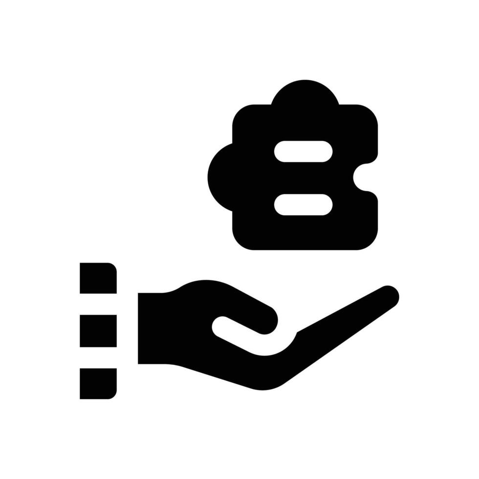 solution glyph icon. Strong and solid icon for websites and mobile apps. vector