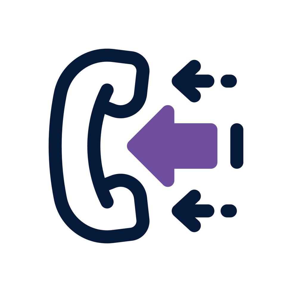 incoming call dual tone icon. Sleek and modern icon for websites and mobile apps. vector