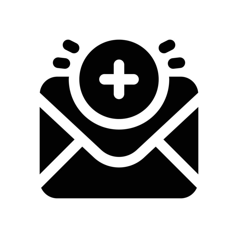 new email glyph icon. Strong and solid icon for websites and mobile apps. vector