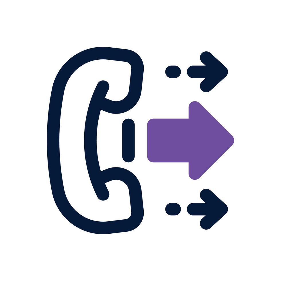 outgoing call dual tone icon. Sleek and modern icon for websites and mobile apps. vector