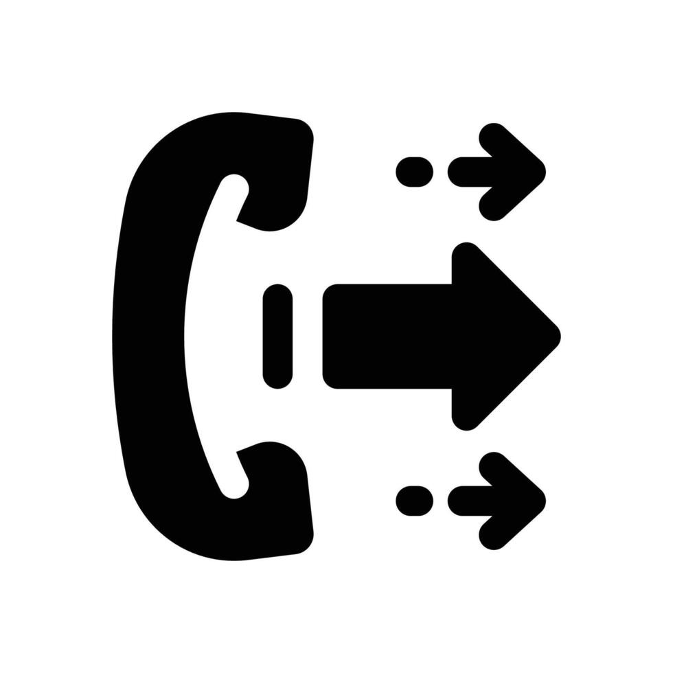 outgoing call glyph icon. Strong and solid icon for websites, mobile interfaces, presentations, and visual branding. High quality and easy to edit. vector