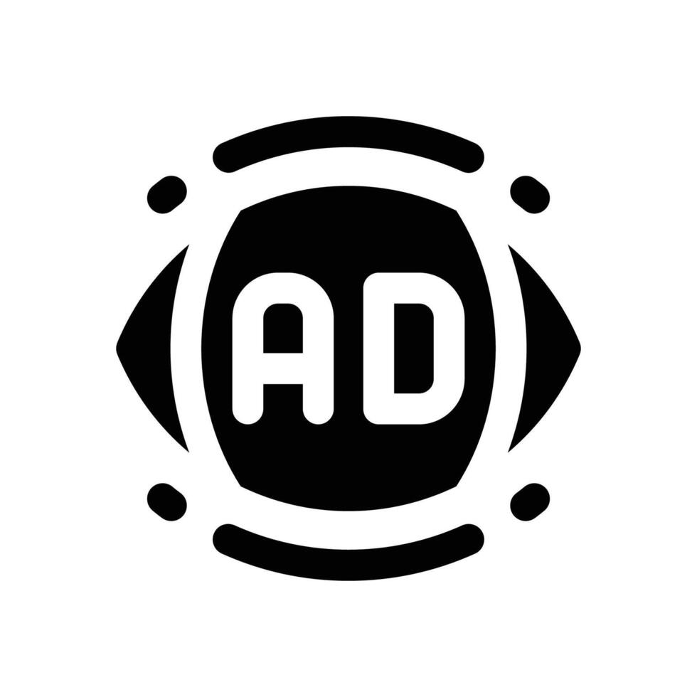 ads vision glyph icon. Strong and solid icon for websites and mobile apps. vector