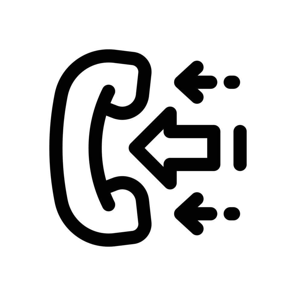incoming call line icon. Clean and minimalist icon for websites, mobile apps, presentations, and logos. Fully scalable and customizable for any project. vector