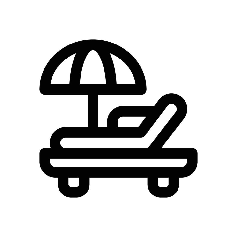 sunbed line icon. Clean and minimalist icon for websites and mobile apps. vector