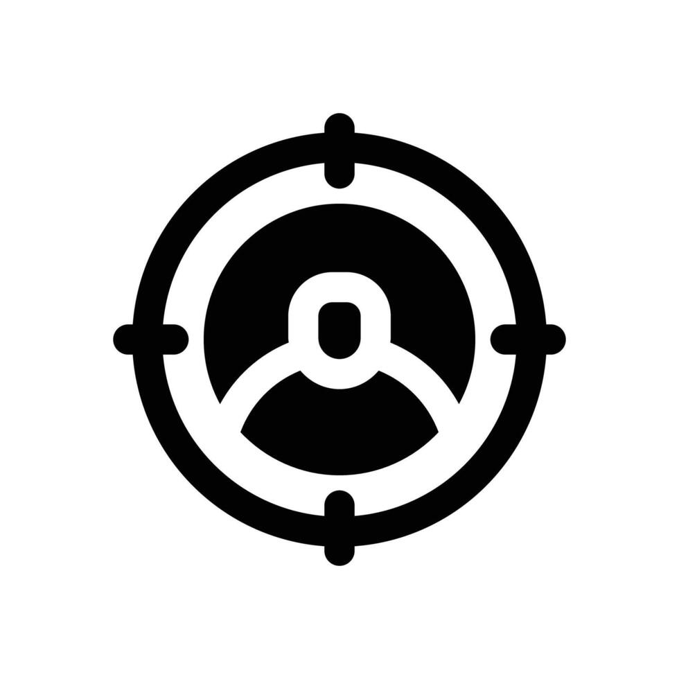 target audience glyph icon. Strong and solid icon for websites, mobile interfaces, presentations, and visual branding. High quality and easy to edit. vector