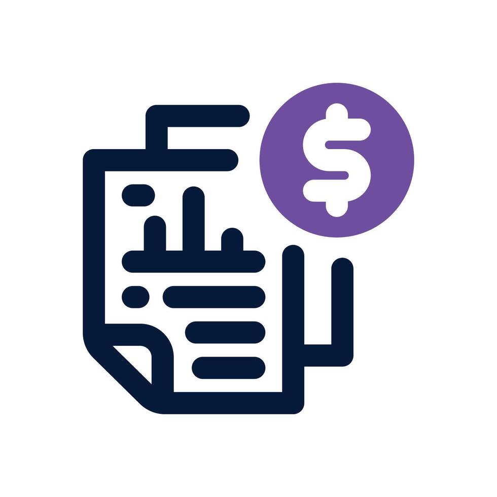 financial dual tone icon. Sleek and modern icon for websites and mobile apps. vector