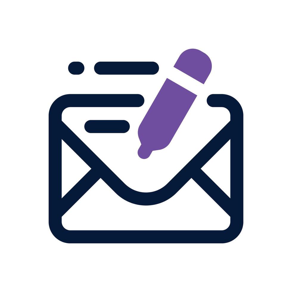 write email duotone icon. Sleek and modern icon for websites, mobile apps, marketing materials, and corporate design. Fully scalable and ready to use. vector
