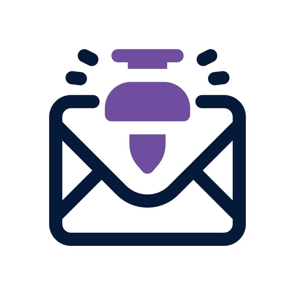 pin email dual tone icon. Sleek and modern icon for websites and mobile apps. vector