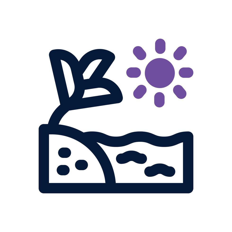 beach dual tone icon. Sleek and modern icon for websites and mobile apps. vector