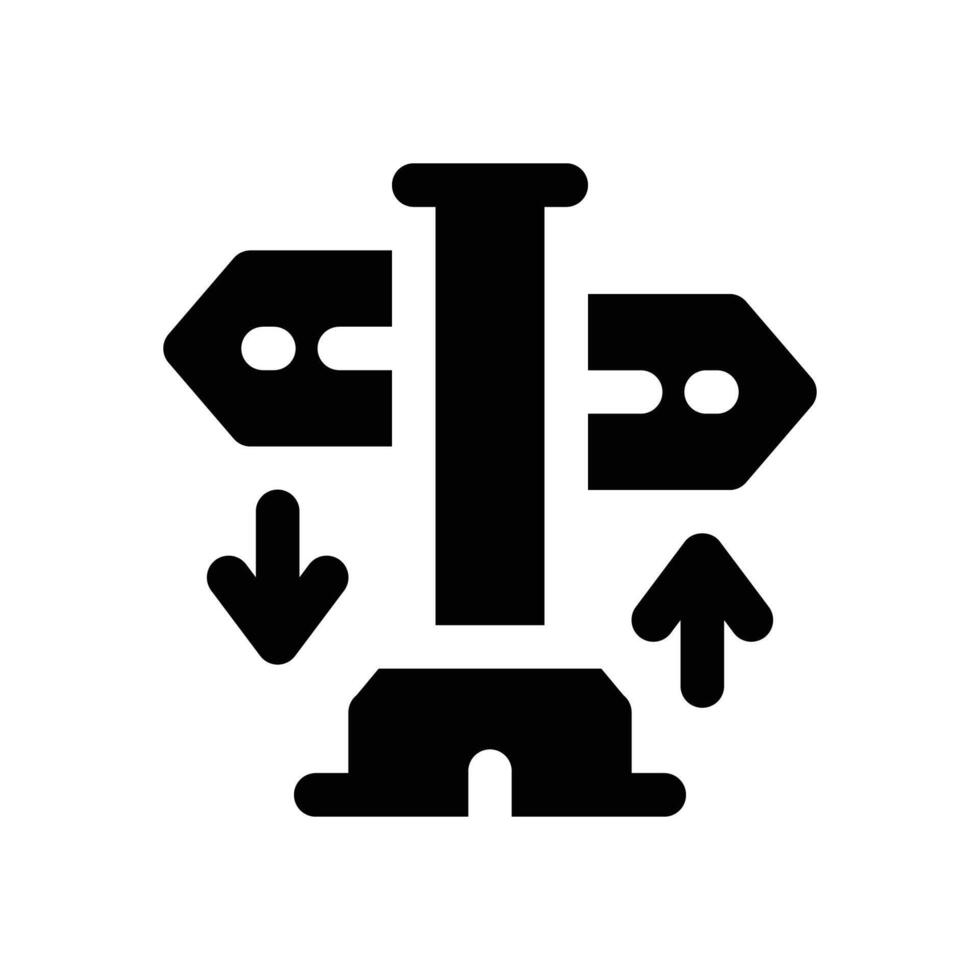 sign post glyph icon. Strong and solid icon for websites, mobile interfaces, presentations, and visual branding. High quality and easy to edit. vector