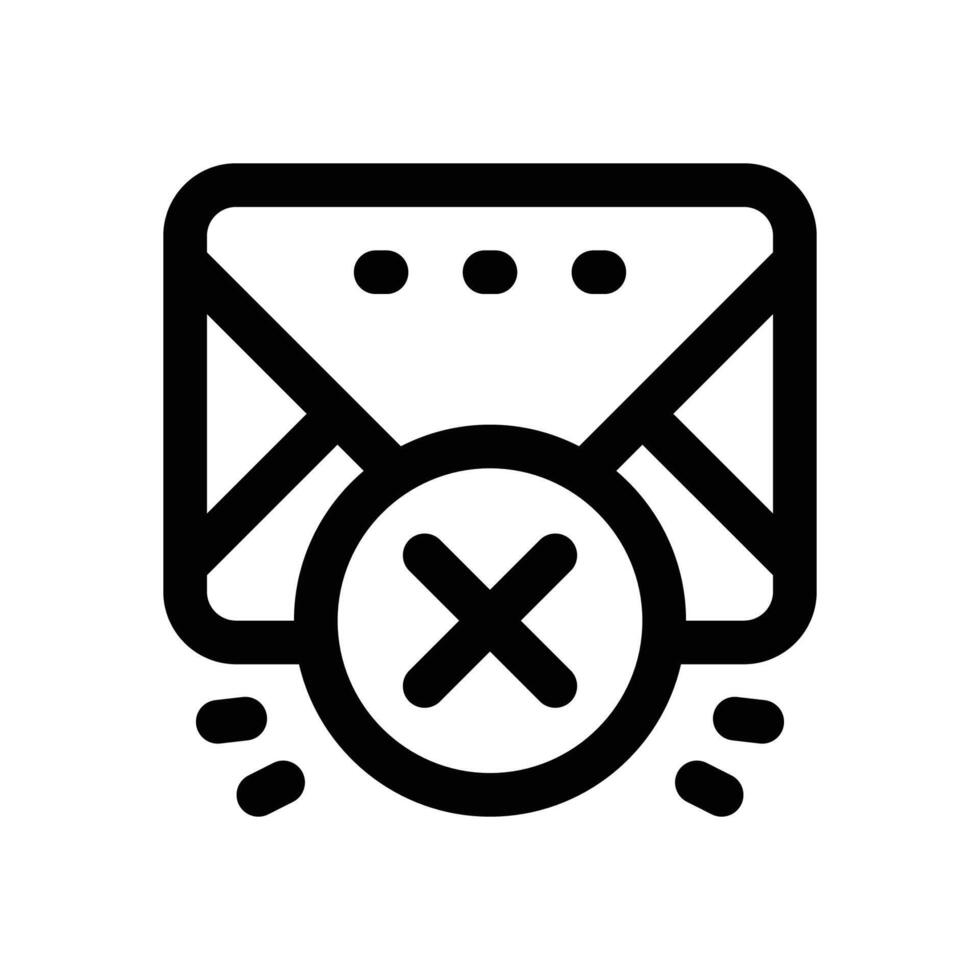 delete email line icon. Clean and minimalist icon for websites and mobile apps. vector