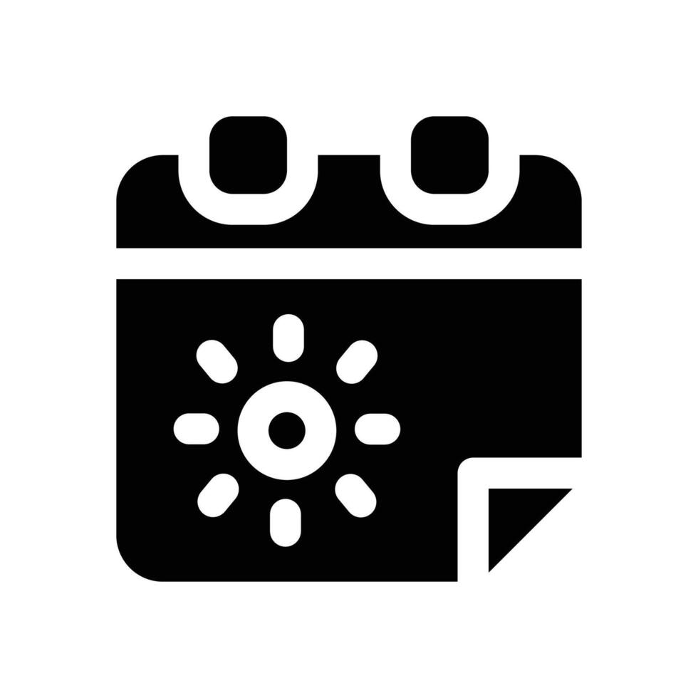 summer time glyph icon. Strong and solid icon for websites and mobile apps. vector