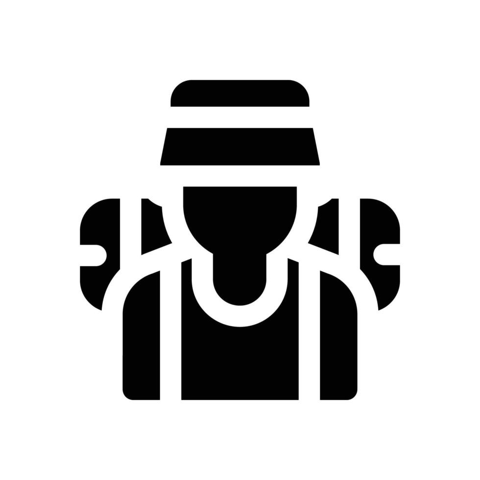 tourist glyph icon. Strong and solid icon for websites, mobile interfaces, presentations, and visual branding. High quality and easy to edit. vector