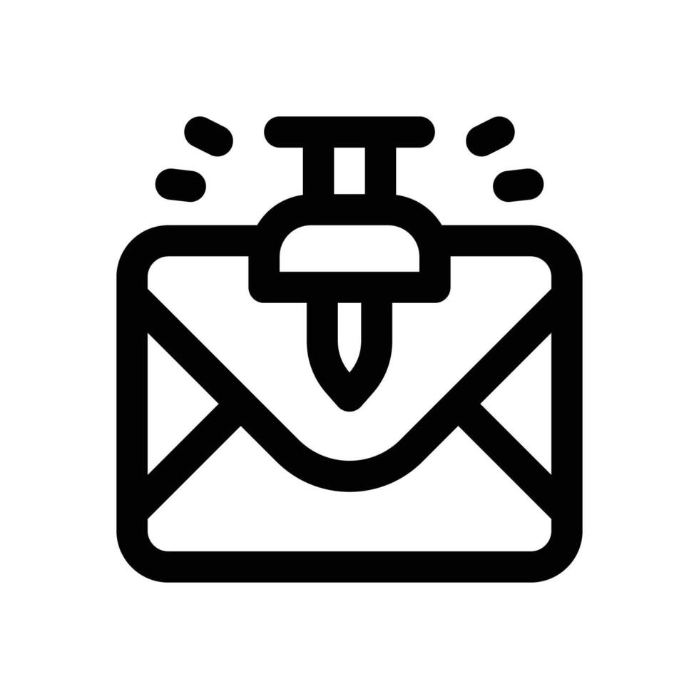 pin email line icon. Clean and minimalist icon for websites and mobile apps. vector