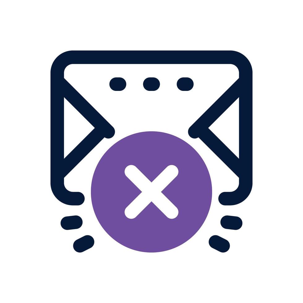 delete email dual tone icon. Sleek and modern icon for websites and mobile apps. vector