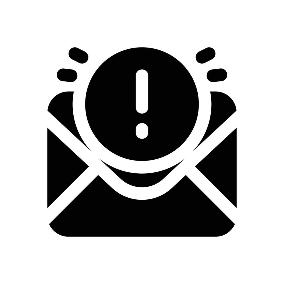 email notification glyph icon. Strong and solid icon for websites and mobile apps. vector