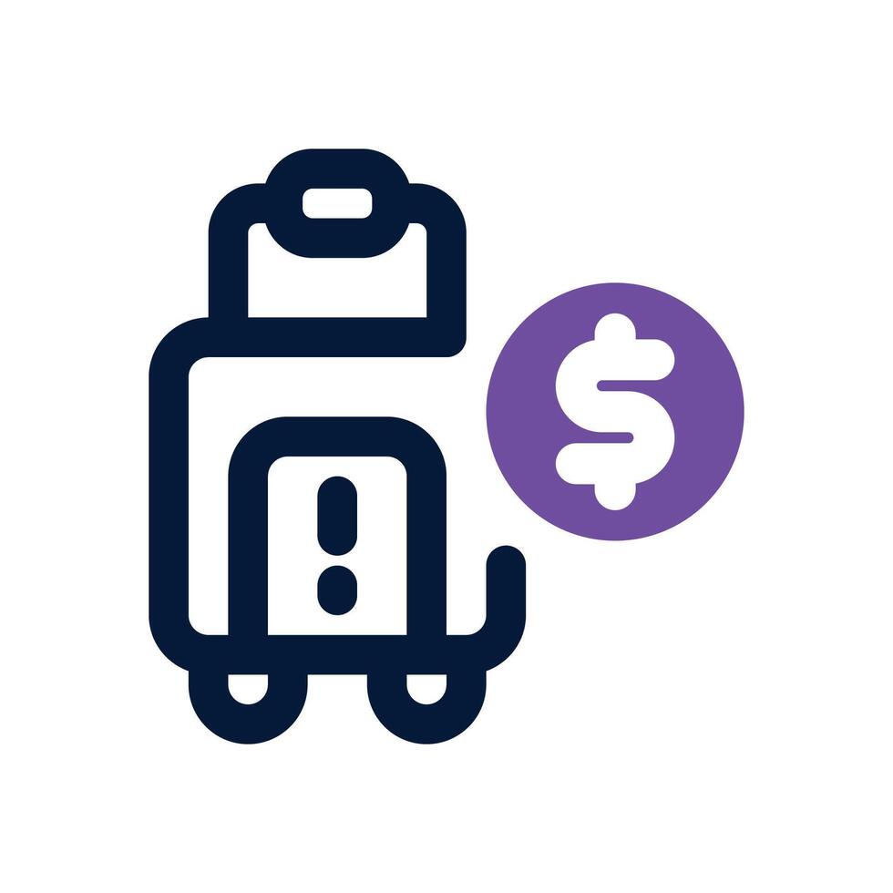 travel budget dual tone icon. Sleek and modern icon for websites and mobile apps. vector
