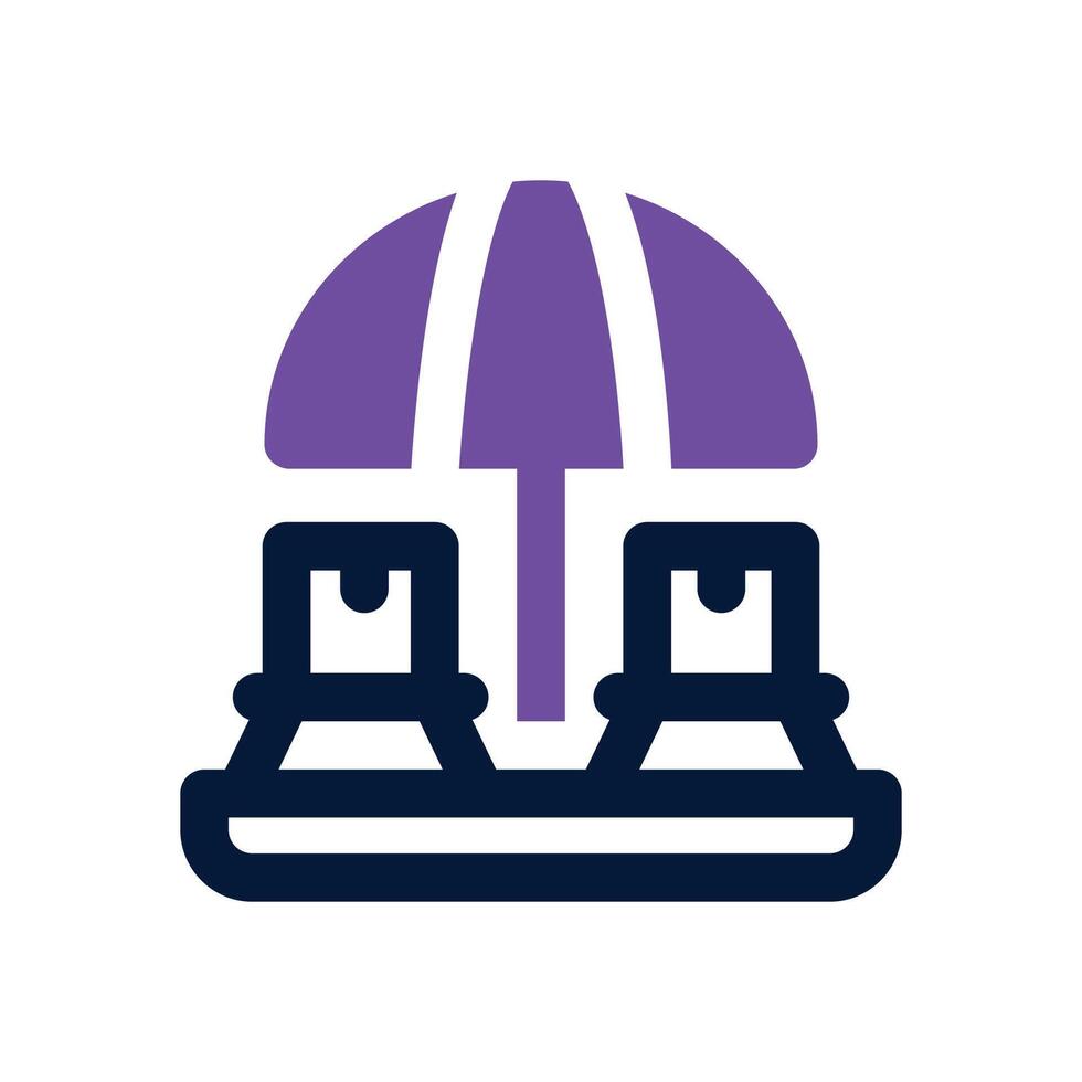 beach umbrella dual tone icon. Sleek and modern icon for websites and mobile apps. vector