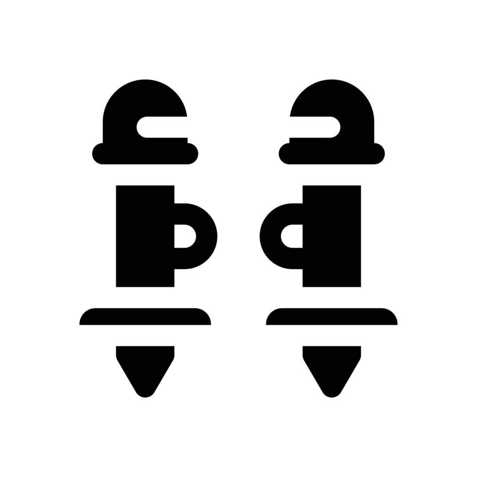 trekking pole glyph icon. Strong and solid icon for websites and mobile apps. vector