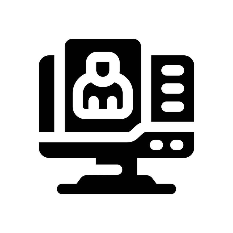 online resume glyph icon. Strong and solid icon for websites and mobile apps. vector