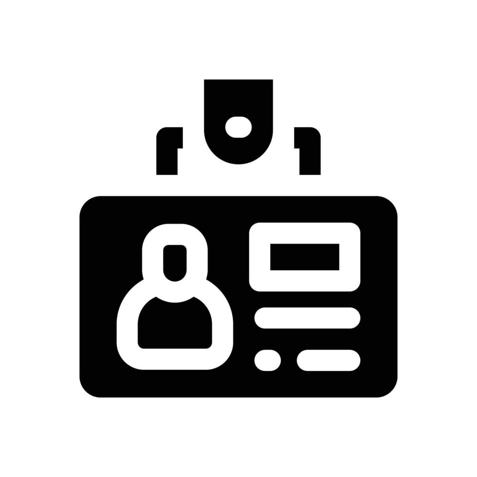 id badge glyph icon. Strong and solid icon for websites and mobile apps. vector