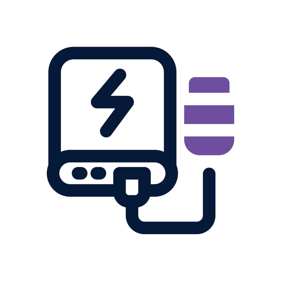power bank dual tone icon. Sleek and modern icon for websites and mobile apps. vector