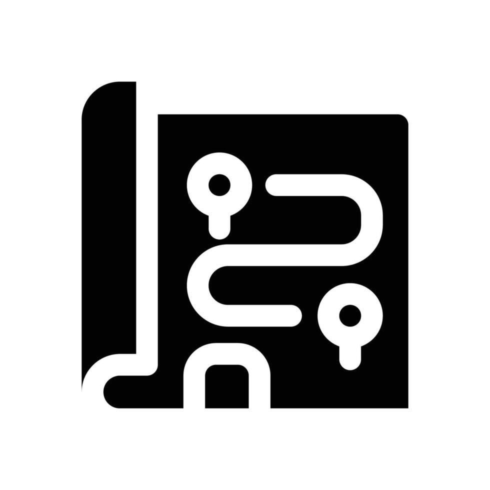 path glyph icon. Strong and solid icon for websites and mobile apps. vector