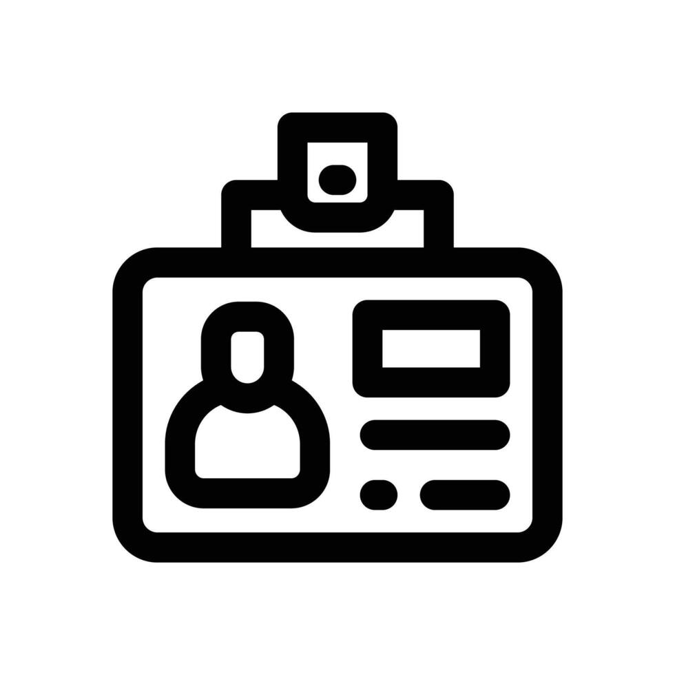 id badge line icon. Clean and minimalist icon for websites and mobile apps. vector