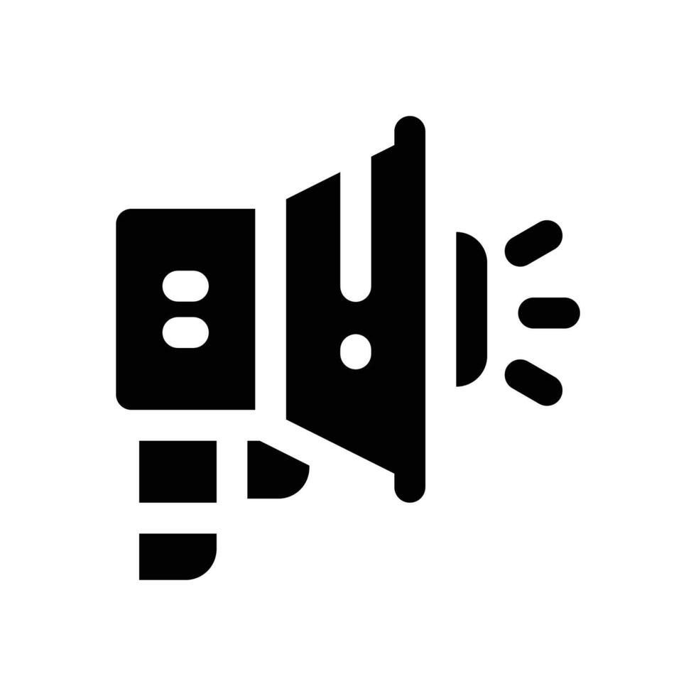 megephone glyph icon. Strong and solid icon for websites and mobile apps. vector