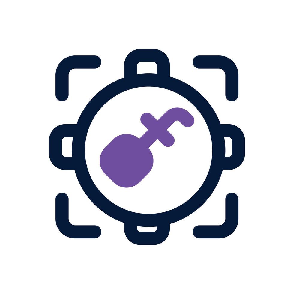 key target dual tone icon. Sleek and modern icon for websites and mobile apps. vector
