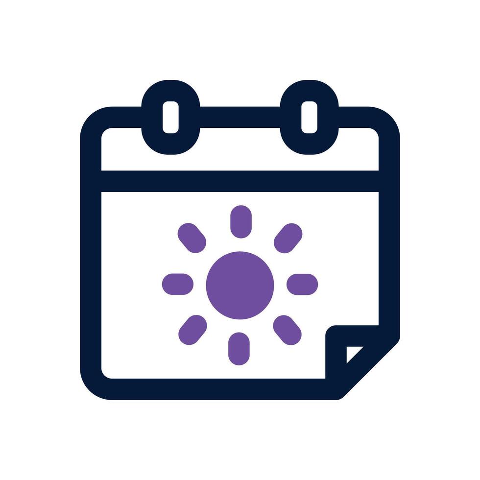 summer time dual tone icon. Sleek and modern icon for websites and mobile apps. vector