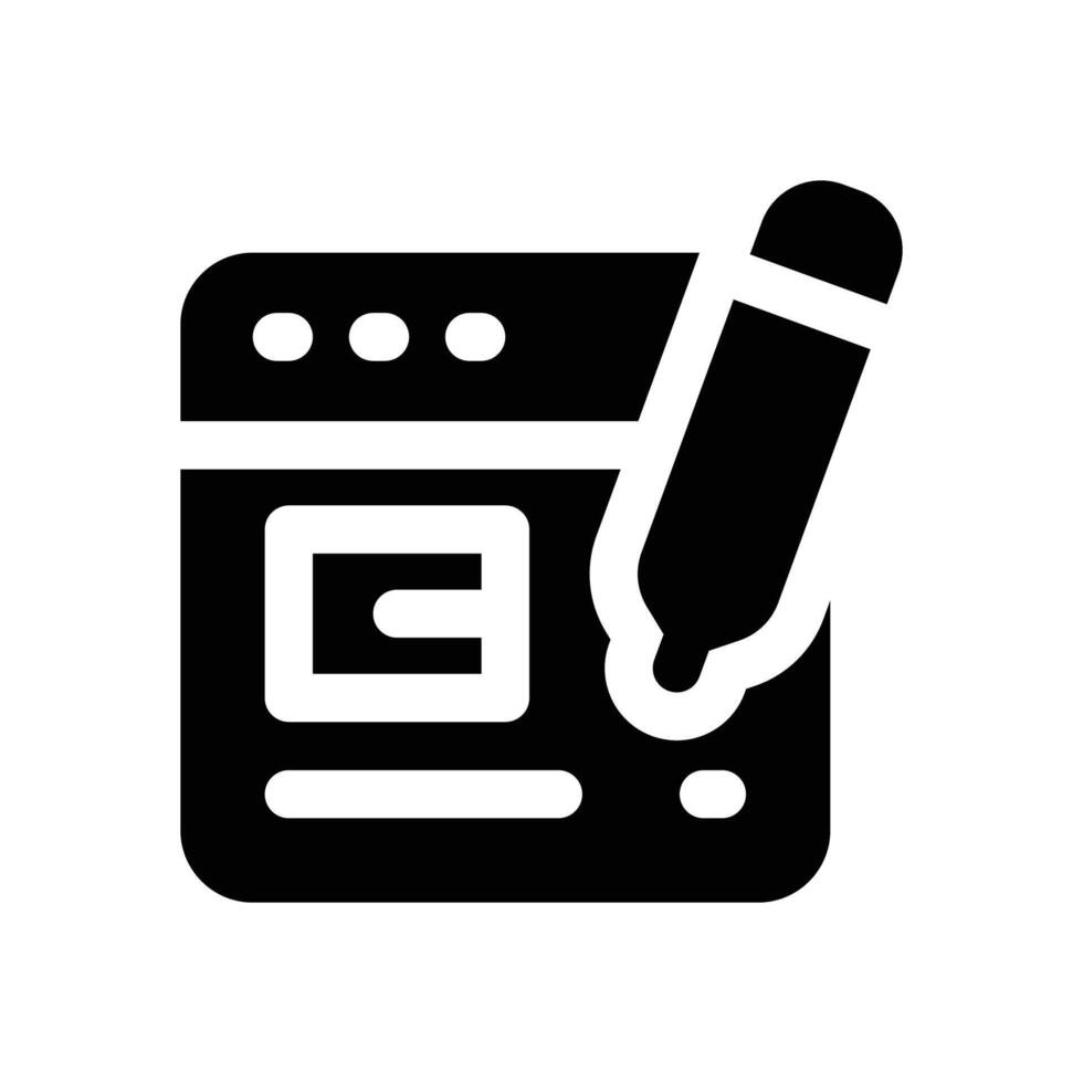 blog glyph icon. Strong and solid icon for websites, mobile interfaces, presentations, and visual branding. High quality and easy to edit. vector