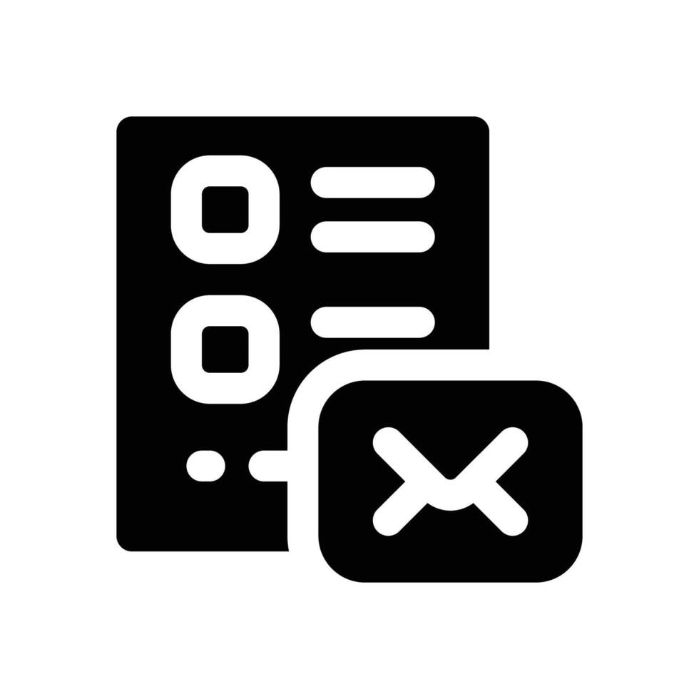email checklist glyph icon. Strong and solid icon for websites and mobile apps. vector