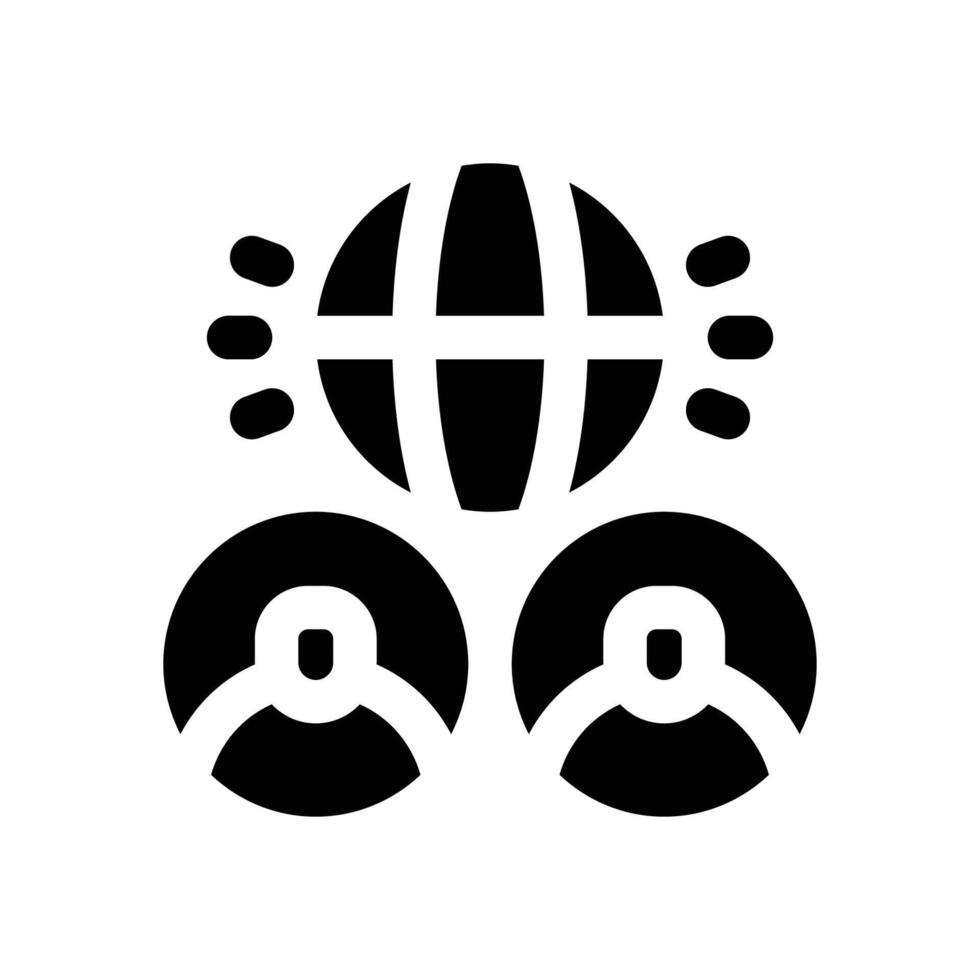 social network glyph icon. Strong and solid icon for websites, mobile interfaces, presentations, and visual branding. High quality and easy to edit. vector