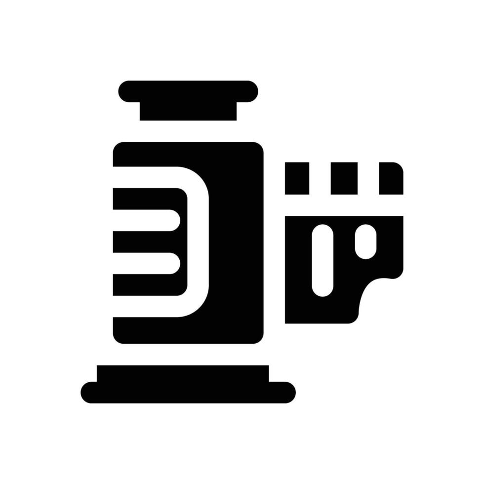 camera roll glyph icon. Strong and solid icon for websites and mobile apps. vector