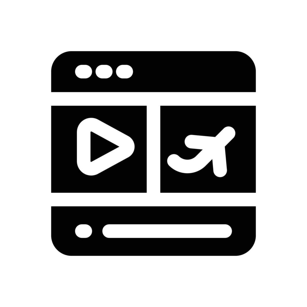 travel blog website glyph icon. Strong and solid icon for websites and mobile apps. vector
