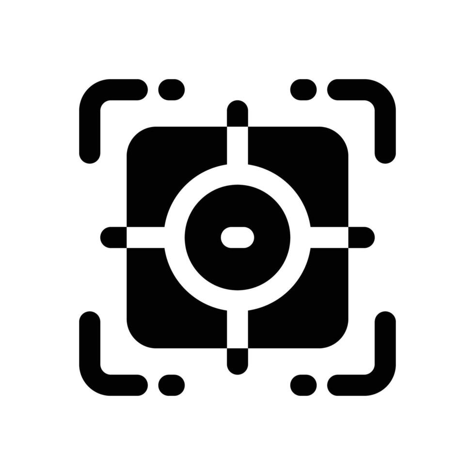 camera focus glyph icon. Strong and solid icon for websites and mobile apps. vector