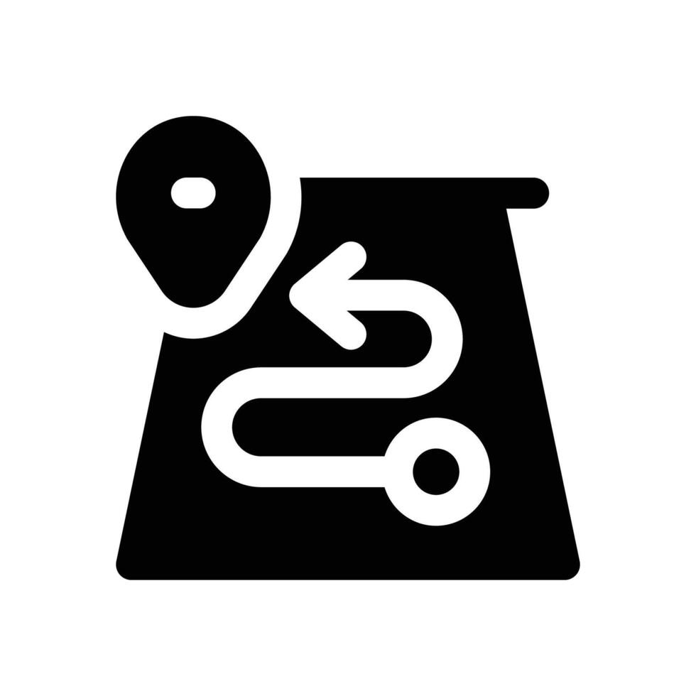 roadmap glyph icon. Strong and solid icon for websites and mobile apps. vector