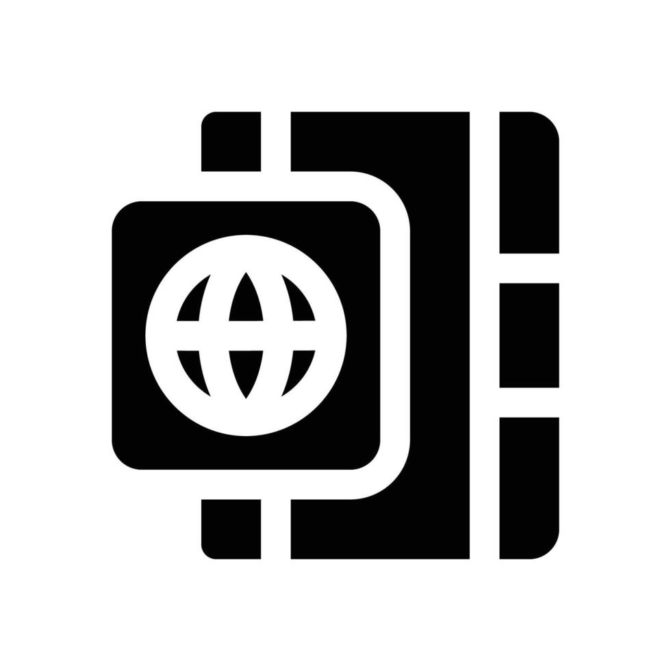 passport glyph icon. Strong and solid icon for websites and mobile apps. vector