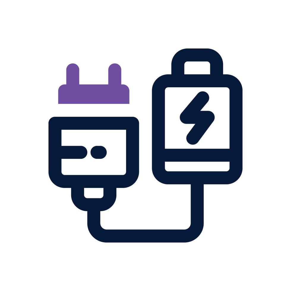 charger dual tone icon. Sleek and modern icon for websites and mobile apps. vector