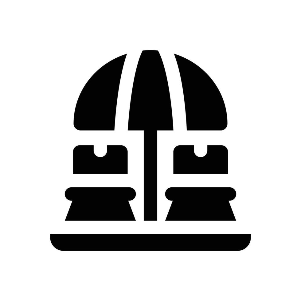 beach umbrella glyph icon. Strong and solid icon for websites and mobile apps. vector