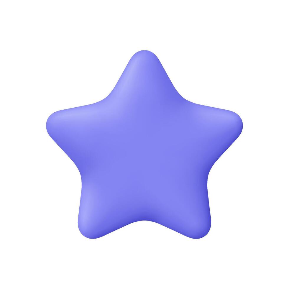 Purple or violet star. Customer rating feedback, rang, rating, achievements and decor concept. 3d icon. Cartoon minimal style. vector